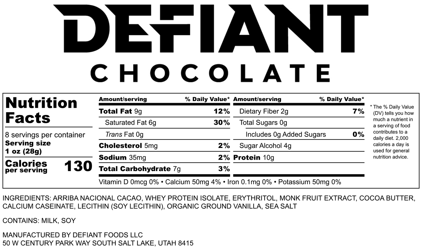 Defiant Shreds - Dark Chocolate - 8oz